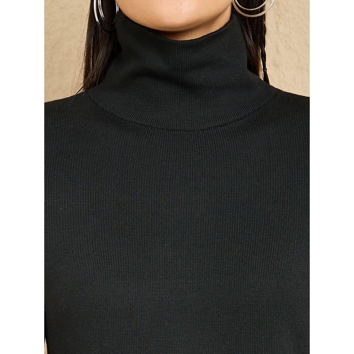 فستان ميدي محبوك بياقة عالية-women-clothing-dresses-image-3