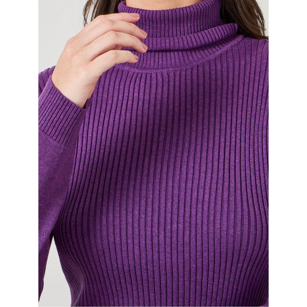 Styli Turtle Neck Ribbed Knit Sweater Midi Dress-women-clothing-dresses-image-3
