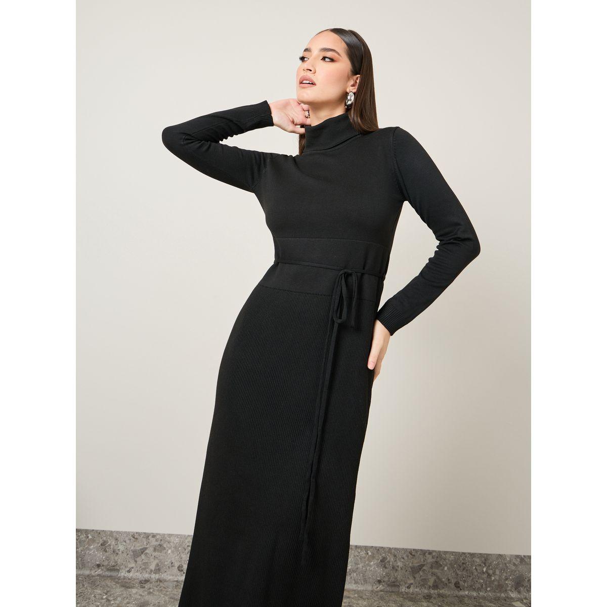 Styli Turtle Neck Ribbed Sweater Maxi Dress-women-clothing-dresses-image-2