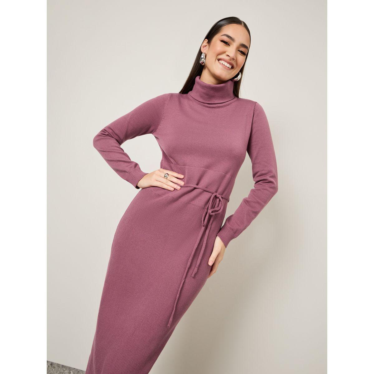 Styli Turtle Neck Ribbed Sweater Maxi Dress-women-clothing-dresses-image-2