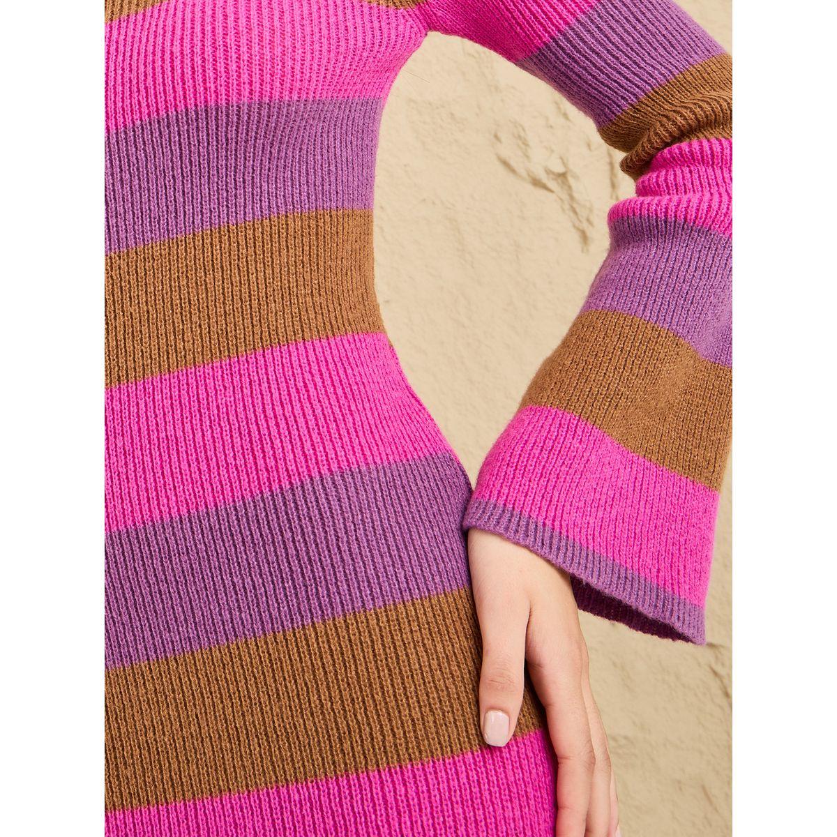 Styli Multi Striped Knitted Sweater Midi Dress-women-clothing-dresses-image-3
