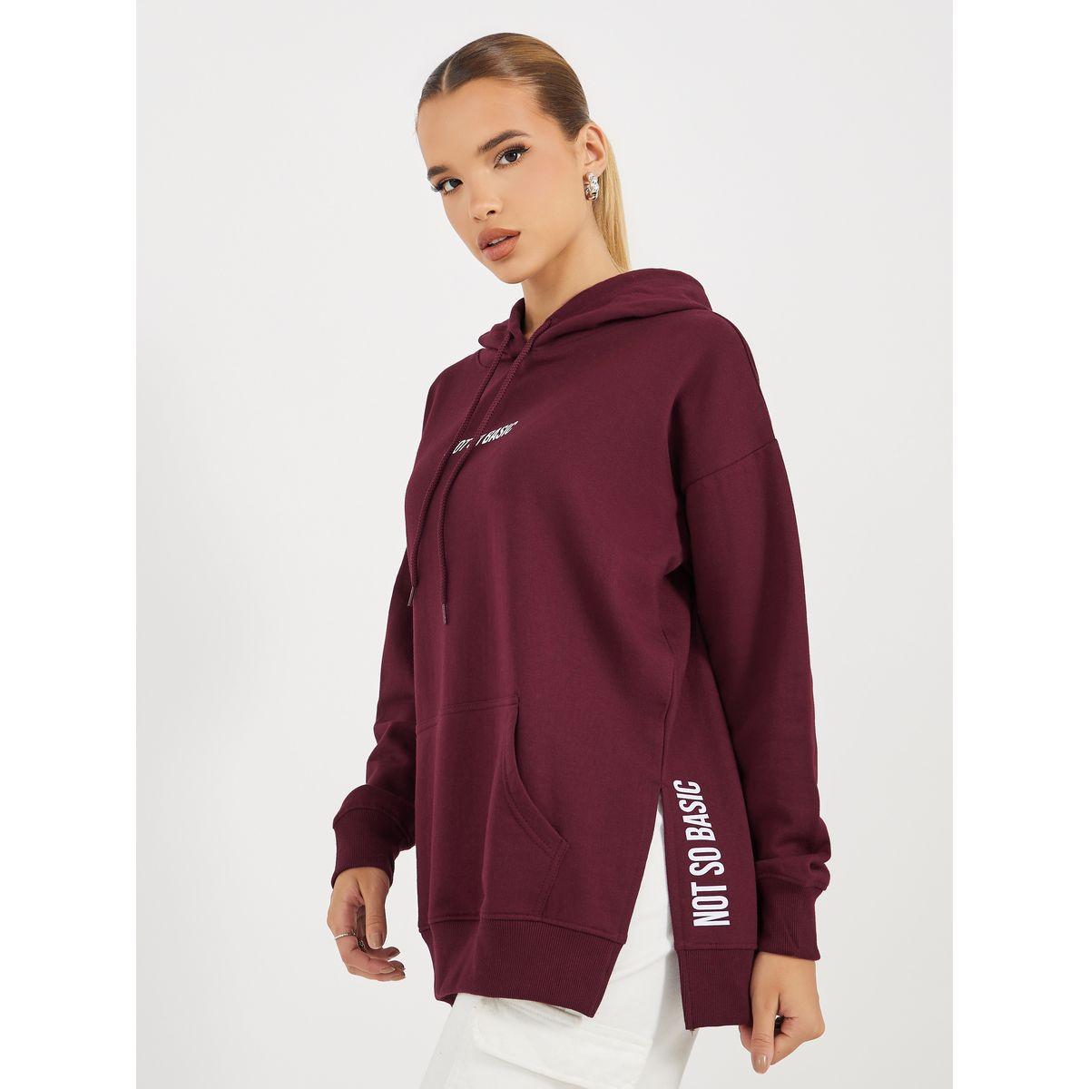 Styli Oversized Longline Slogan Hoodie with Side Slits-women-clothing-hoodiesandsweatshirts-hoodies-image-1