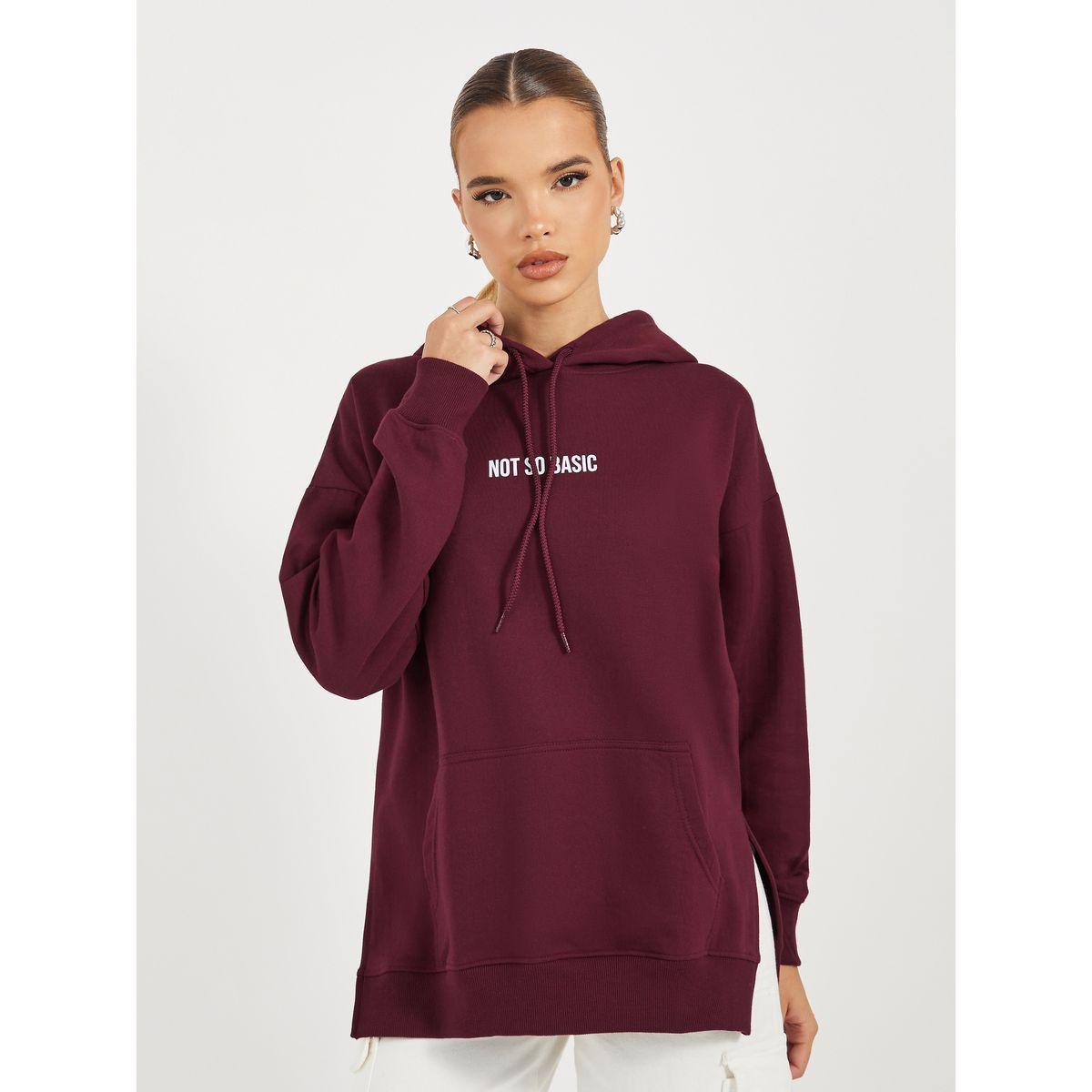Styli Oversized Longline Slogan Hoodie with Side Slits-women-clothing-hoodiesandsweatshirts-hoodies-image-3
