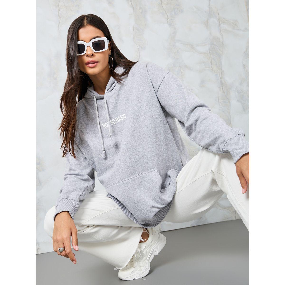 Styli Oversized Slogan Longline Hoodie with Side Slit-women-winterwear-hoodiesandsweatshirts-hoodies-image-1