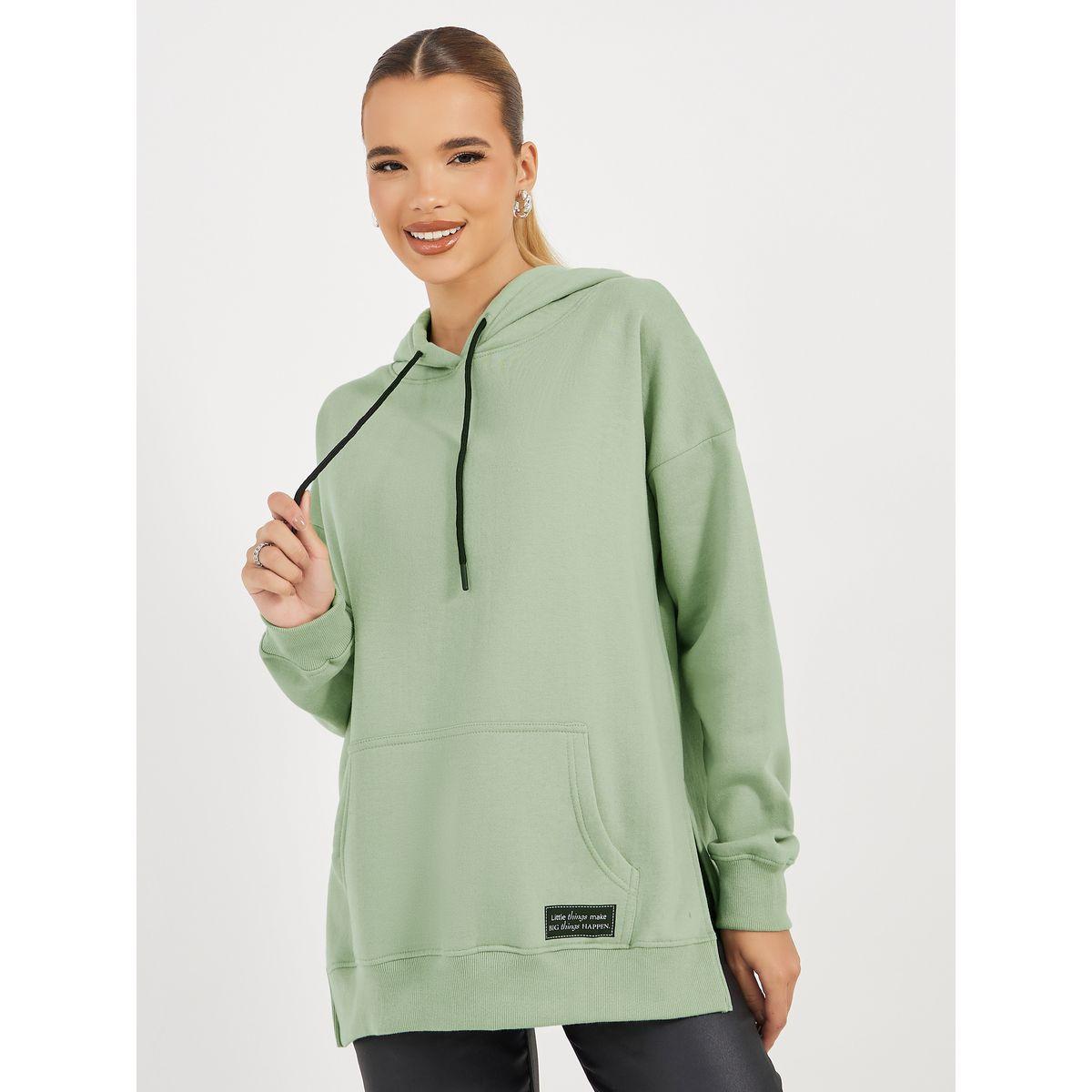 هودي بقصة فضفاضة وشق جانبي-women-winterwear-hoodiesandsweatshirts-hoodies-image-1