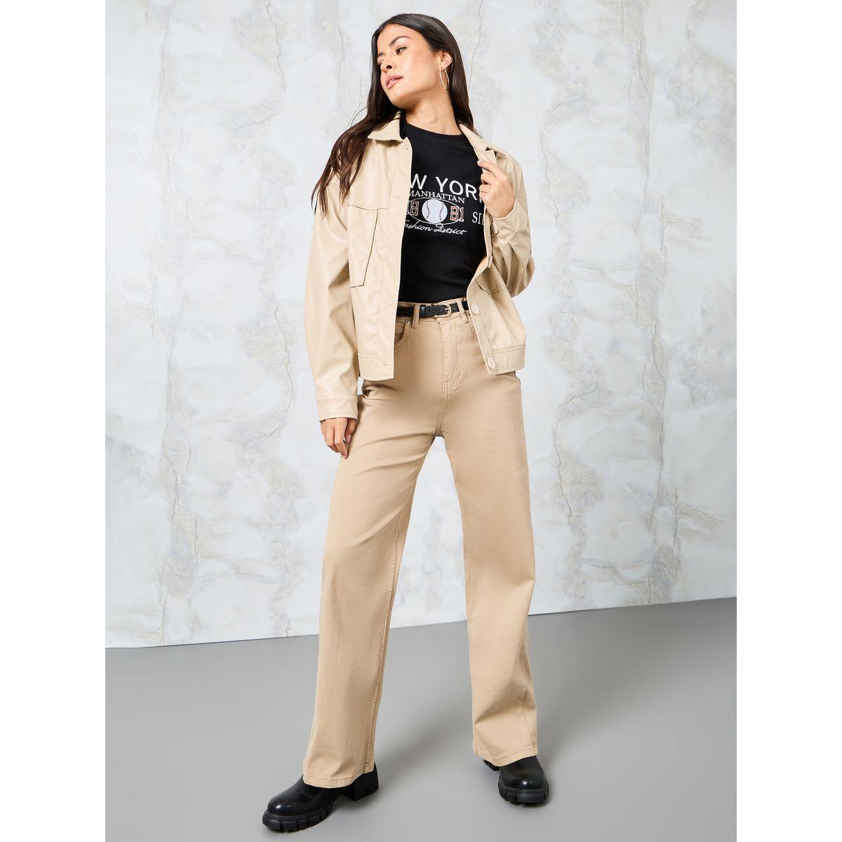 تيشيرت قصير بتفاصيل مضلعة-women-clothing-tshirts-image-2
