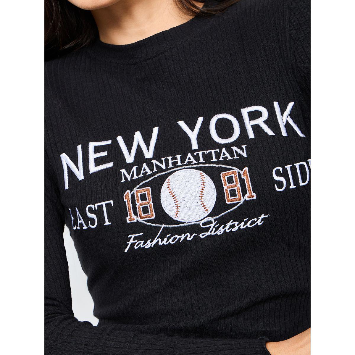 Styli Fitted Embroidered Ribbed Crop T-Shirt-women-clothing-tshirts-image-4