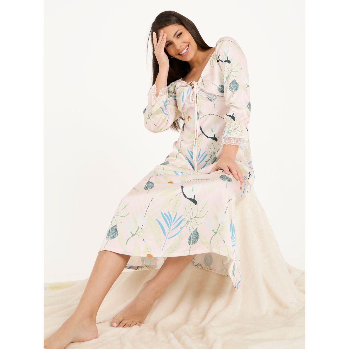 قميص نوم ساتان بتفاصيل دانتيل-women-clothing-nightwear-nighties-image-1