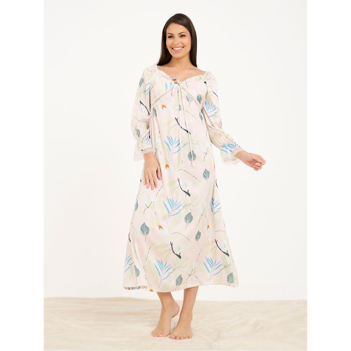 قميص نوم ساتان بتفاصيل دانتيل-women-clothing-nightwear-nighties-image-2