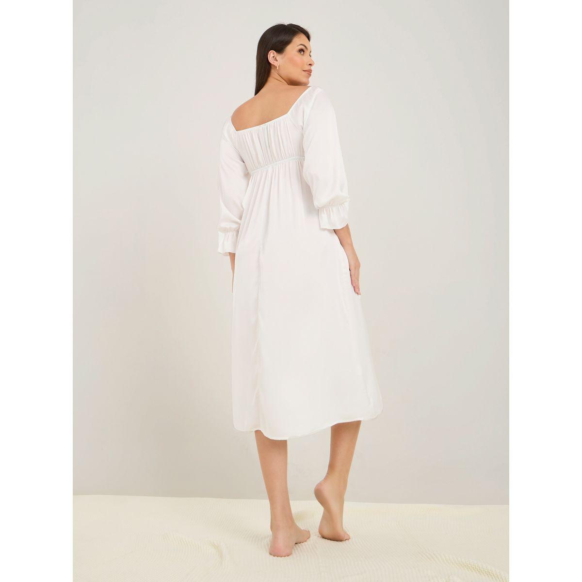 Styli Unwind Scallop Lace & Ruffle Cuff Nightdress-women-clothing-nightwear-nighties-image-4