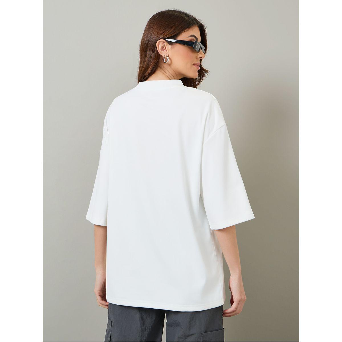 Styli Oversized Slogan Patch Detail Longline T-Shirt-women-clothing-tshirts-image-5