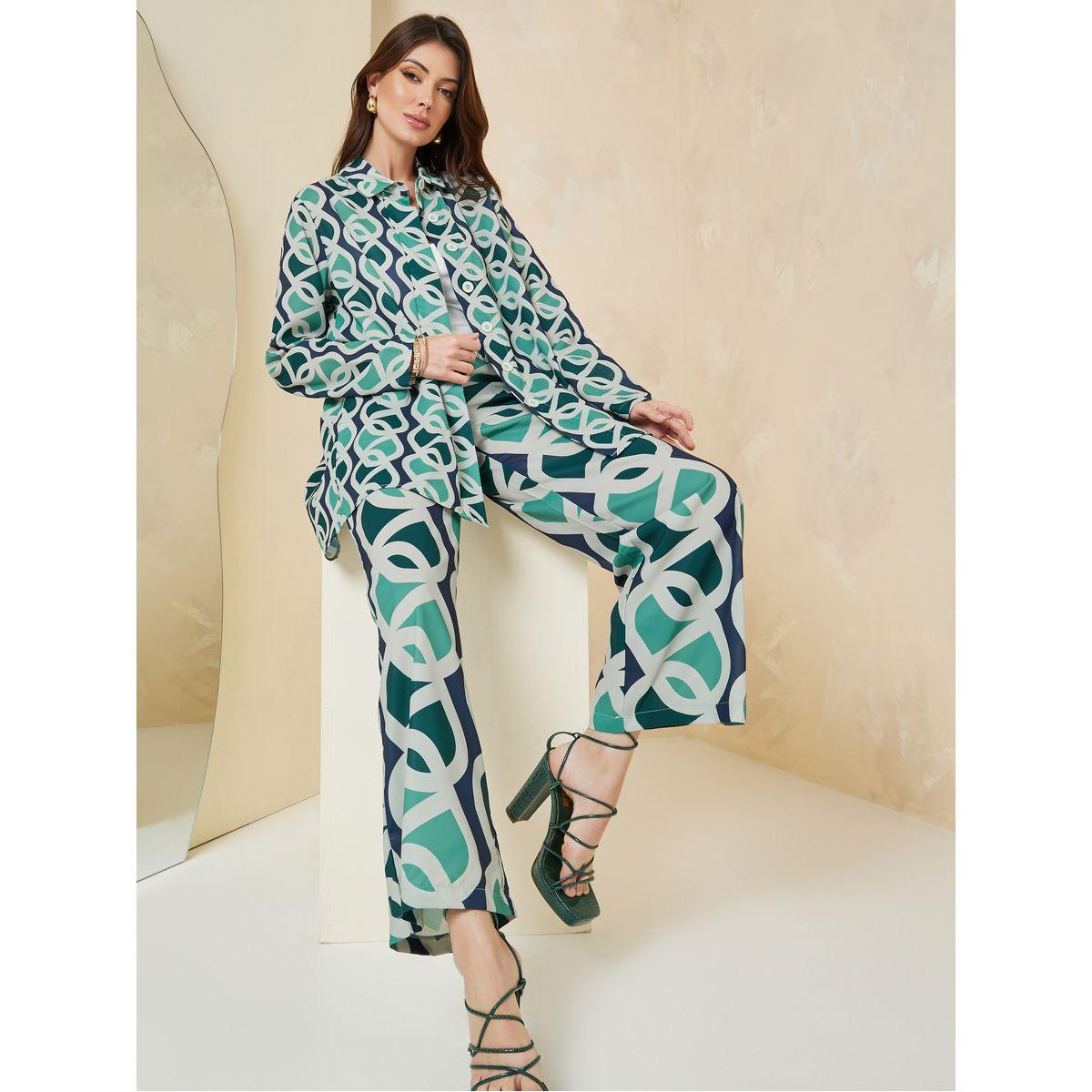 Styli All Over Print Straight Leg Pants With Elasticated Waistband-women-clothing-bottoms-trousers-image-1