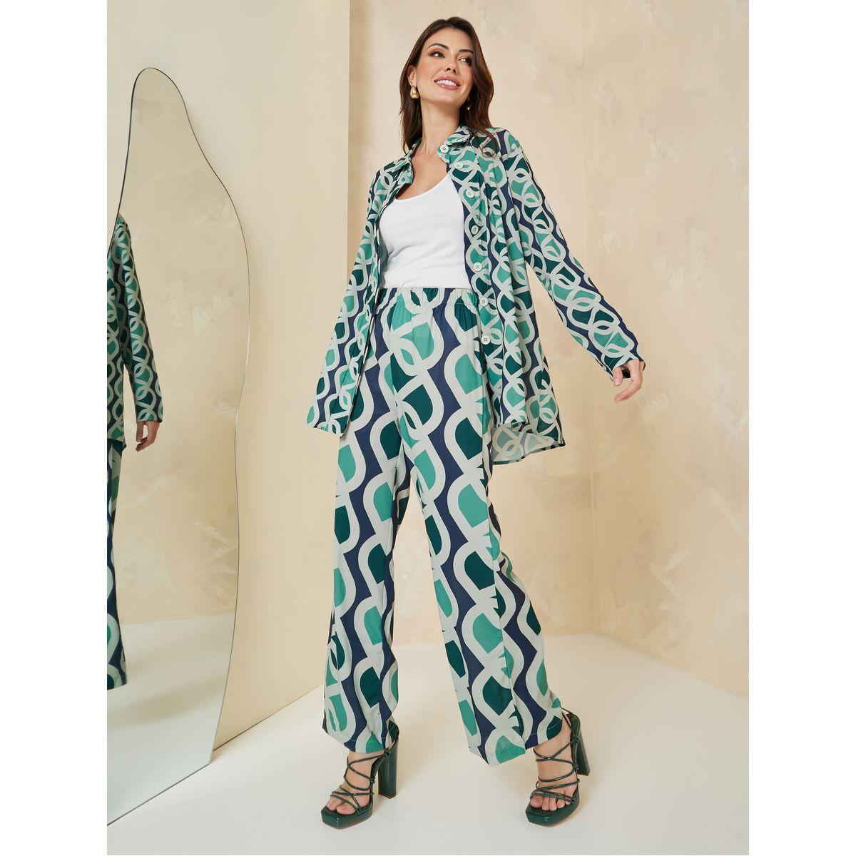 Styli All Over Print Straight Leg Pants With Elasticated Waistband-women-clothing-bottoms-trousers-image-3