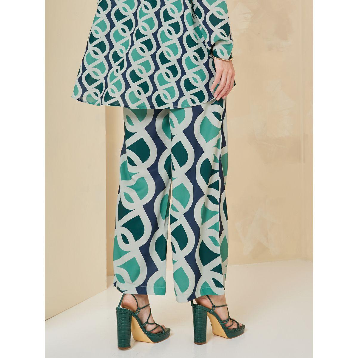 Styli All Over Print Straight Leg Pants With Elasticated Waistband-women-clothing-bottoms-trousers-image-5