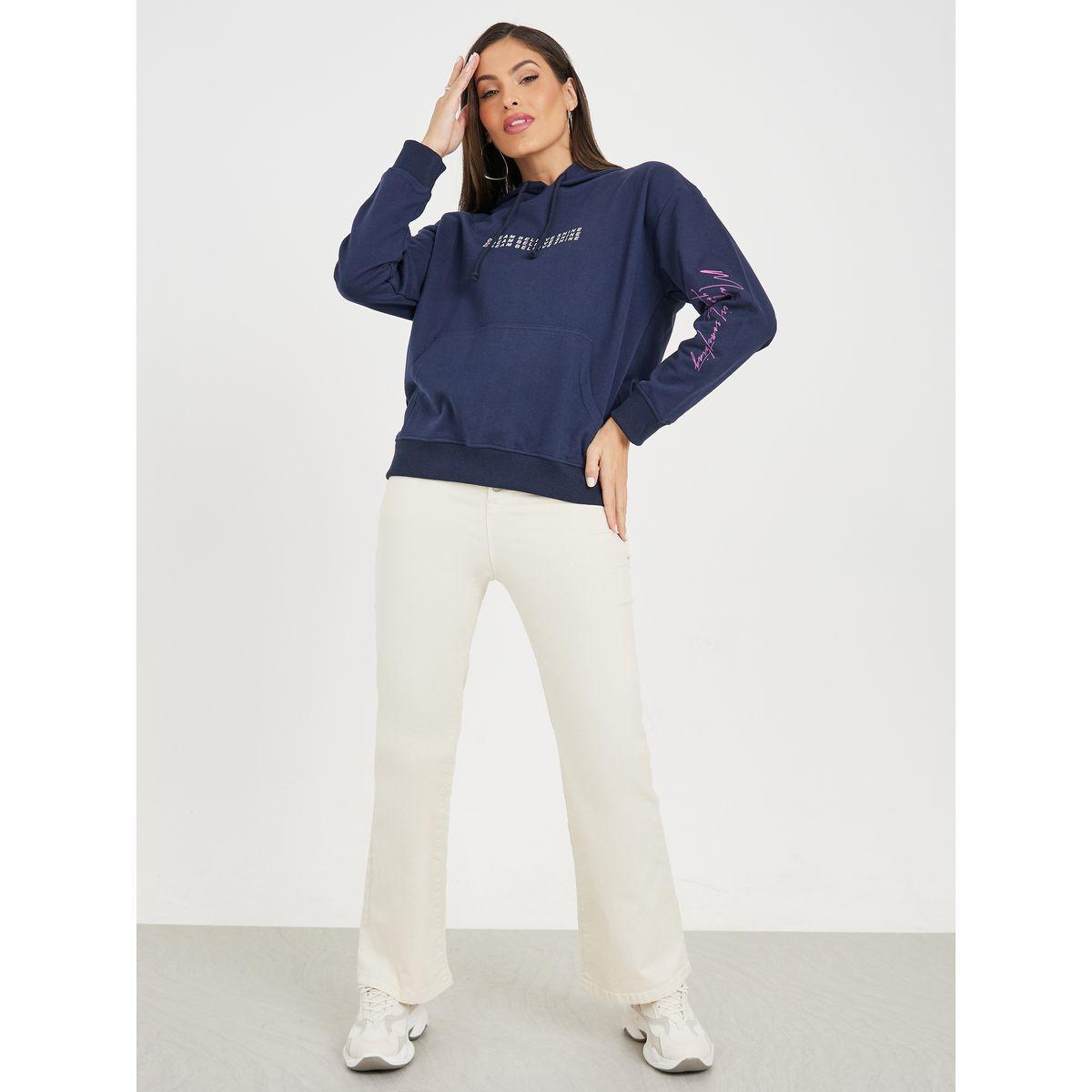 Styli Regular Fit Slogan Print Hoodie with Front Pocket-women-winterwear-hoodiesandsweatshirts-hoodies-image-2