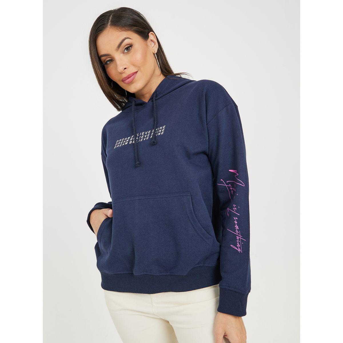 Styli Regular Fit Slogan Print Hoodie with Front Pocket-women-winterwear-hoodiesandsweatshirts-hoodies-image-3