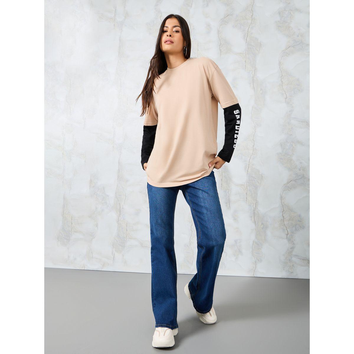 تيشيرت واسع بنمط كتل الالوان-women-clothing-tshirts-image-2