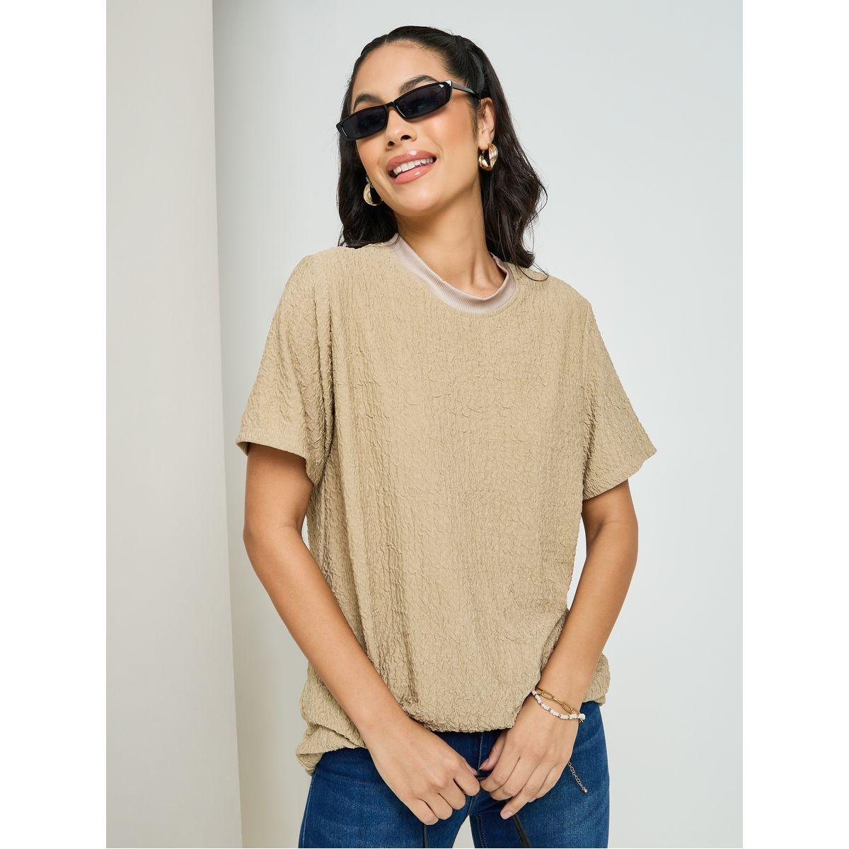 Styli Oversized Textured T-Shirt-women-clothing-tshirts-image-3