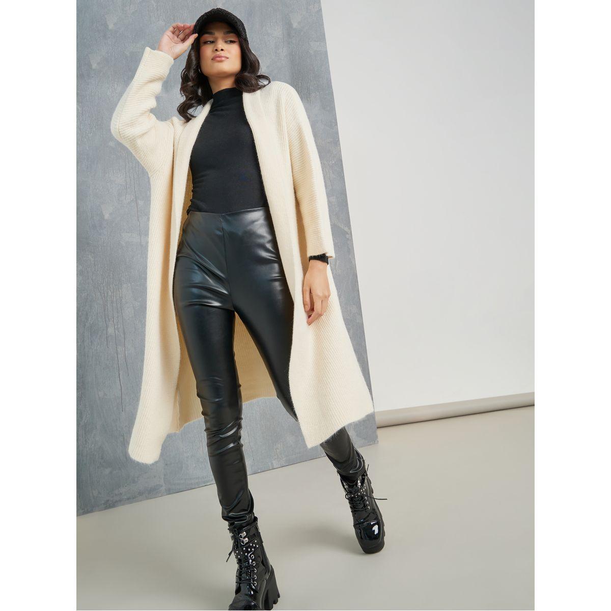 Styli Oversized Open Front Knitted Cardigan-women-winterwear-cardigansandjumpers-cardigans-image-2