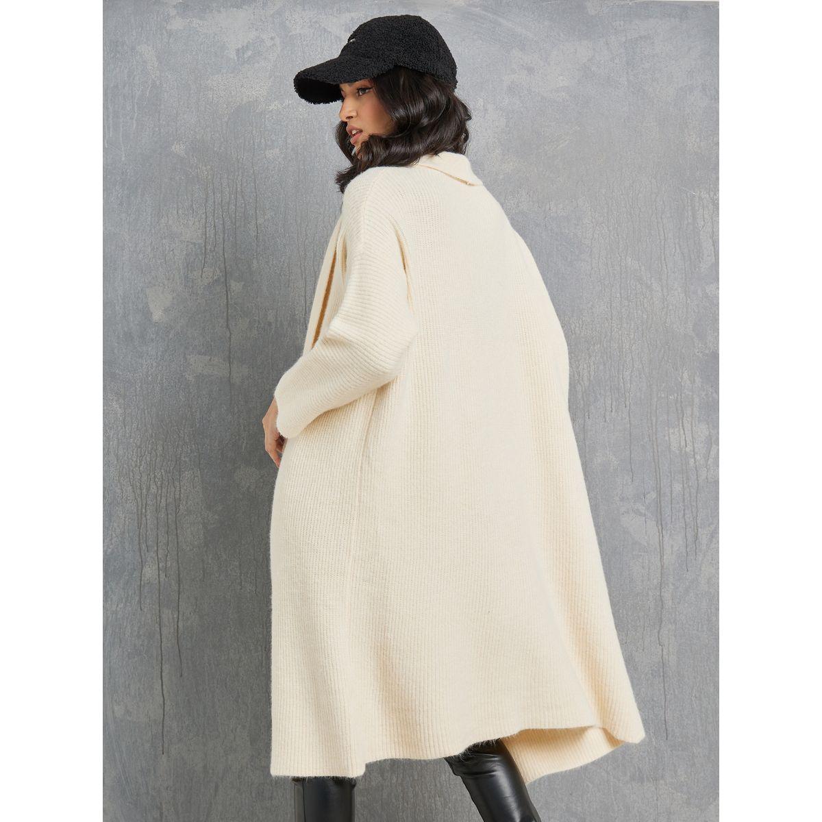Styli Oversized Open Front Knitted Cardigan-women-winterwear-cardigansandjumpers-cardigans-image-4
