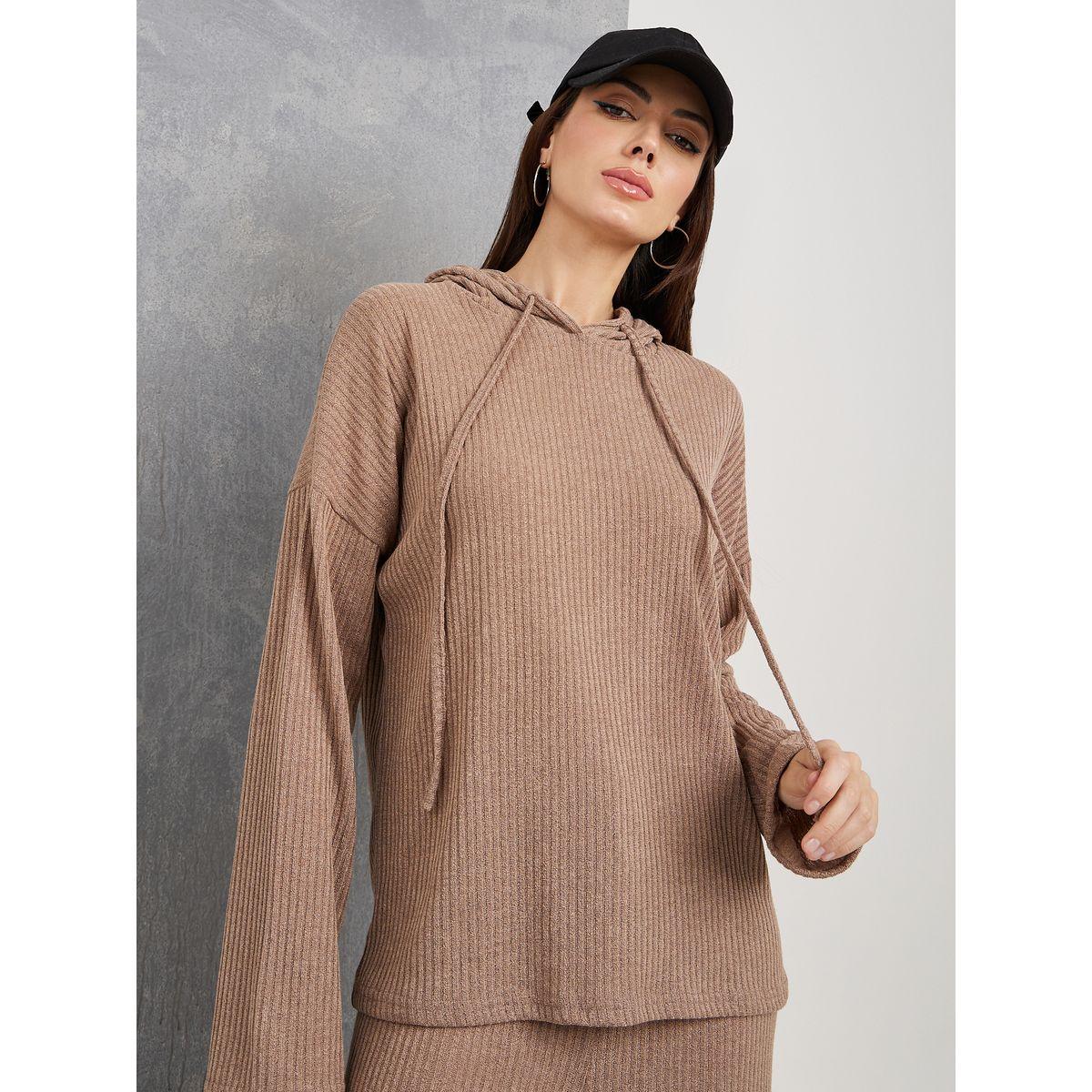 Styli Ribbed Hooded Top & Pants Co-Ords-women-clothing-coordsets-image-2