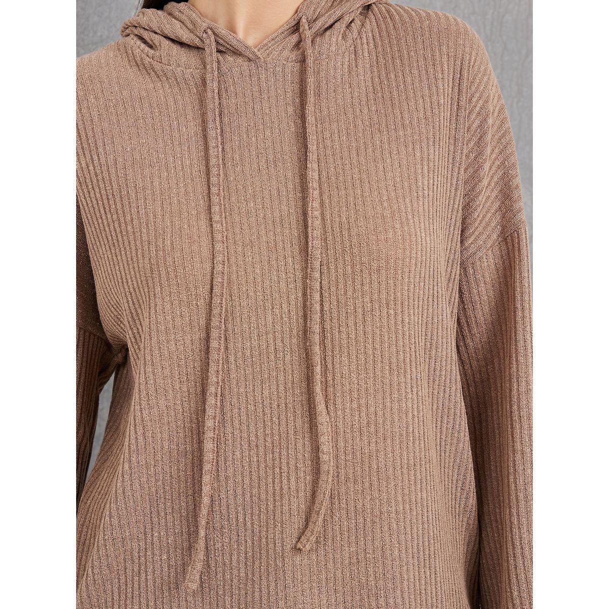Styli Ribbed Hooded Top & Pants Co-Ords-women-clothing-coordsets-image-3