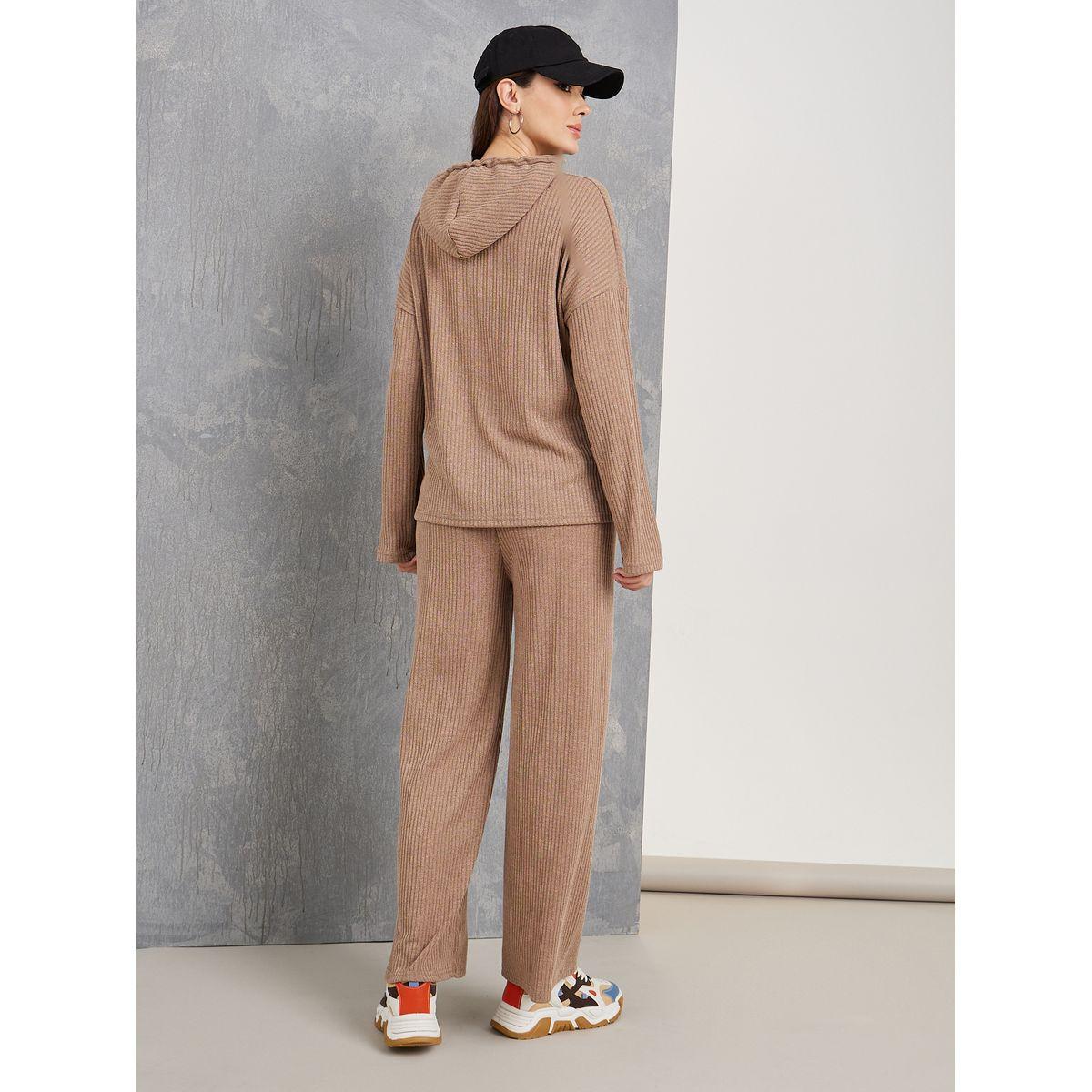 Styli Ribbed Hooded Top & Pants Co-Ords-women-clothing-coordsets-image-5