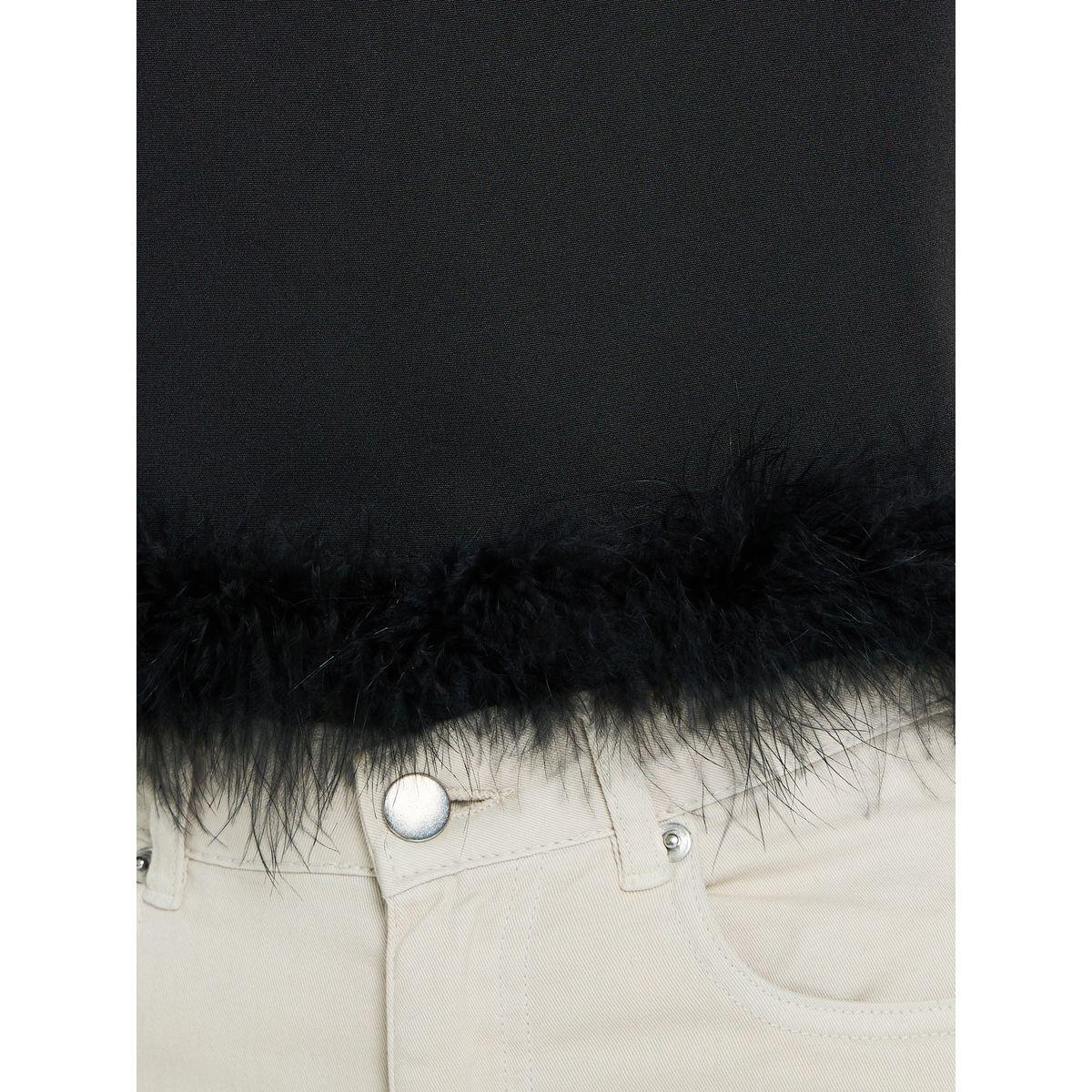 Styli Faux Feather Hem Detail Crop T-Shirt-women-clothing-tshirts-image-3