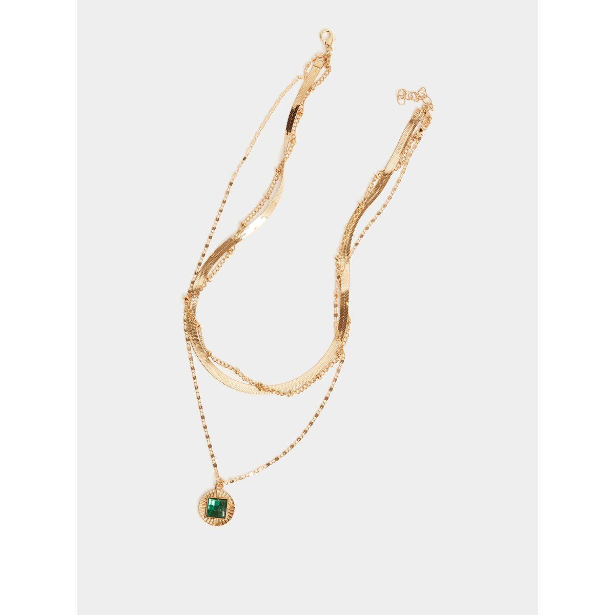 Styli Drop Gem Layered Necklace-women-watchesandjewellery-jewellery-necklacesandpendants-image-2
