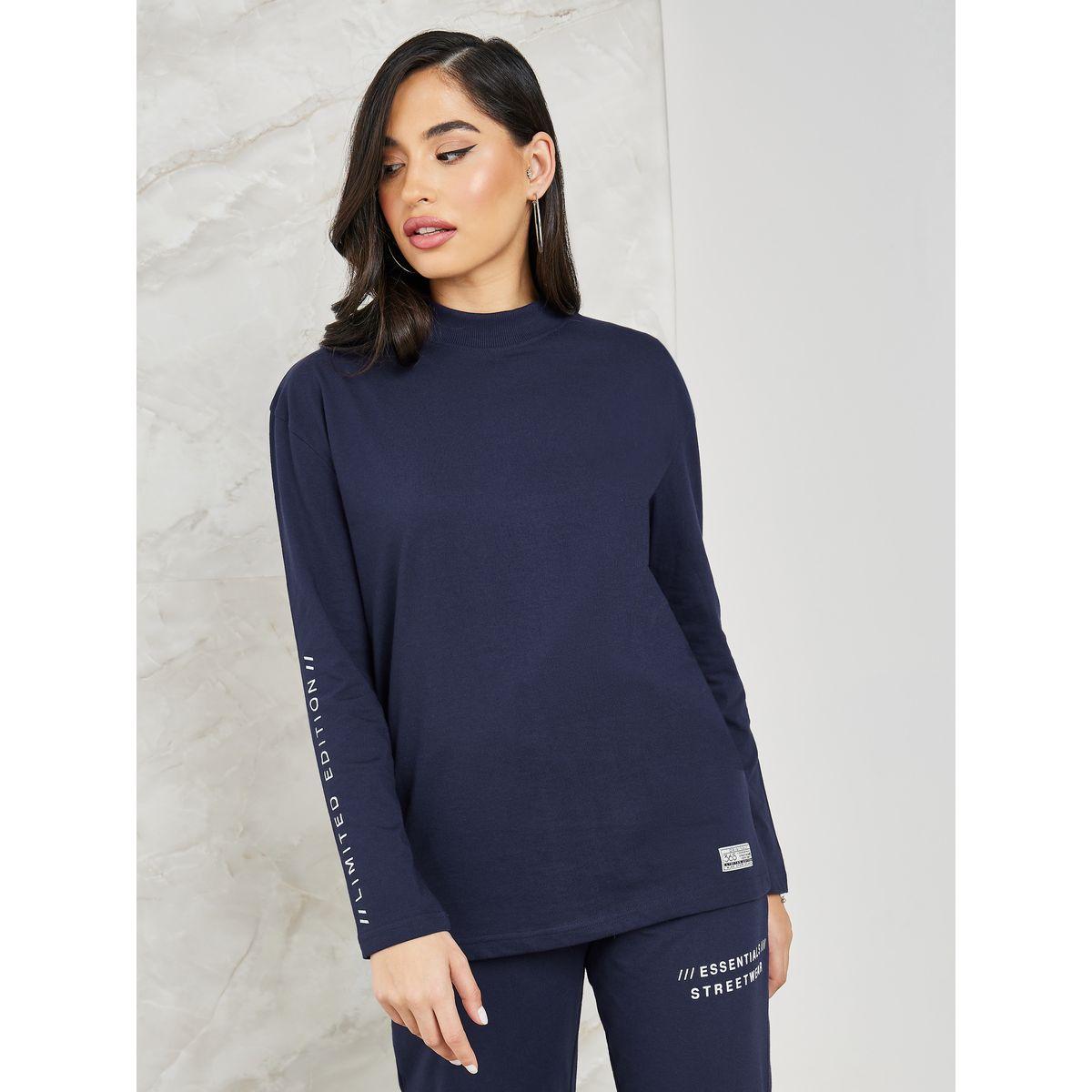 Styli Elevate Front and Back Print Regular Fit T-shirt and Jogger Co-Ords-women-clothing-coordsets-image-2