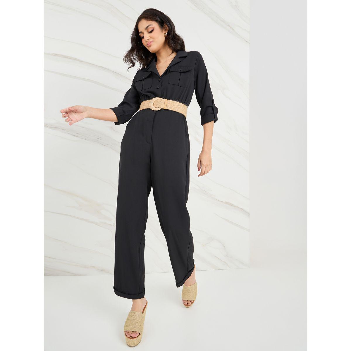 Styli Straight Leg Tailored Jumpsuit with Belt-women-clothing-jumpsuits-image-1