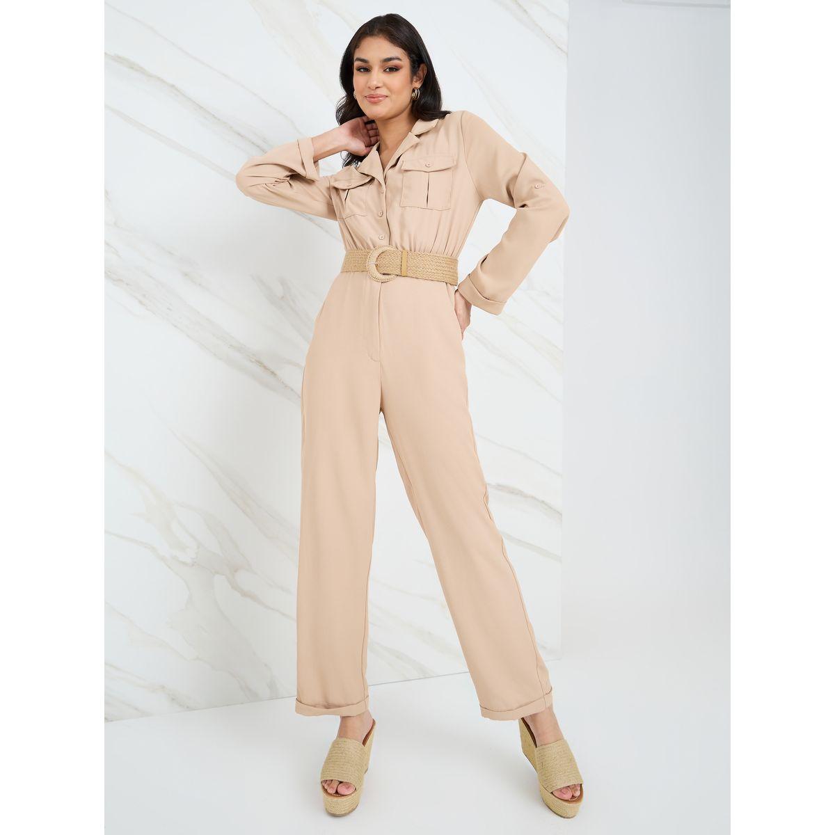 جمبسوت بأرجل مستقيمة مع حزام-women-clothing-jumpsuits-image-1