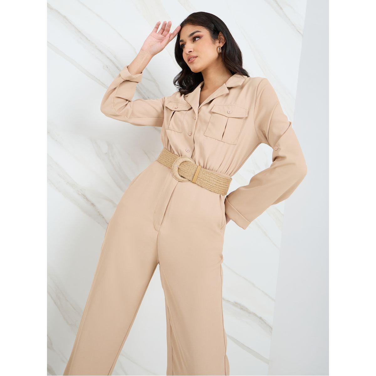 جمبسوت بأرجل مستقيمة مع حزام-women-clothing-jumpsuits-image-2
