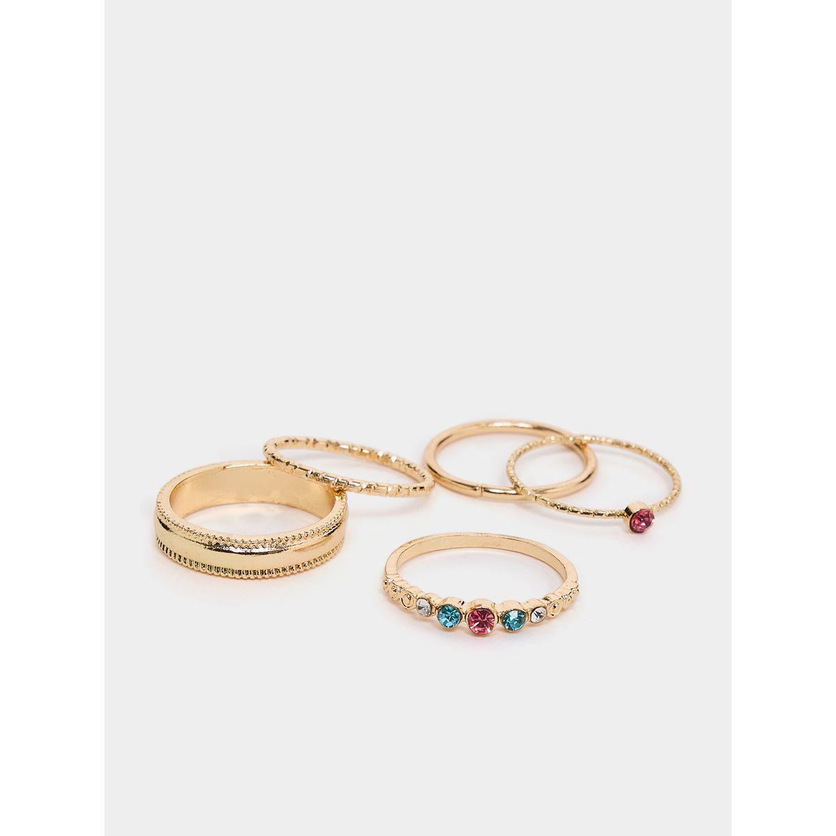 Styli Set of 5 - Assorted Embellished Rings-women-watchesandjewellery-jewellery-rings-image-2