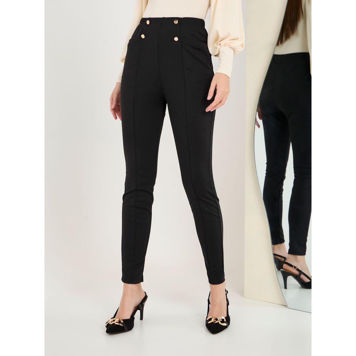تريقنز مزين بأزرار مع جيوب-women-clothing-bottoms-leggings-image-2