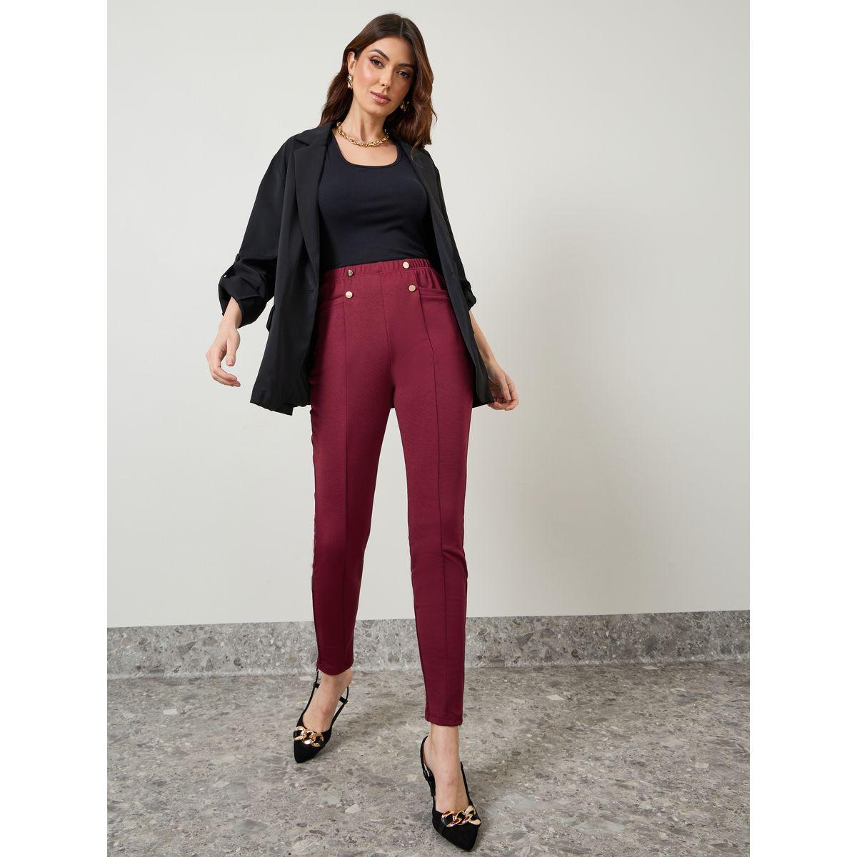 تريقنز مزين بأزرار مع جيوب-women-clothing-bottoms-leggings-image-1