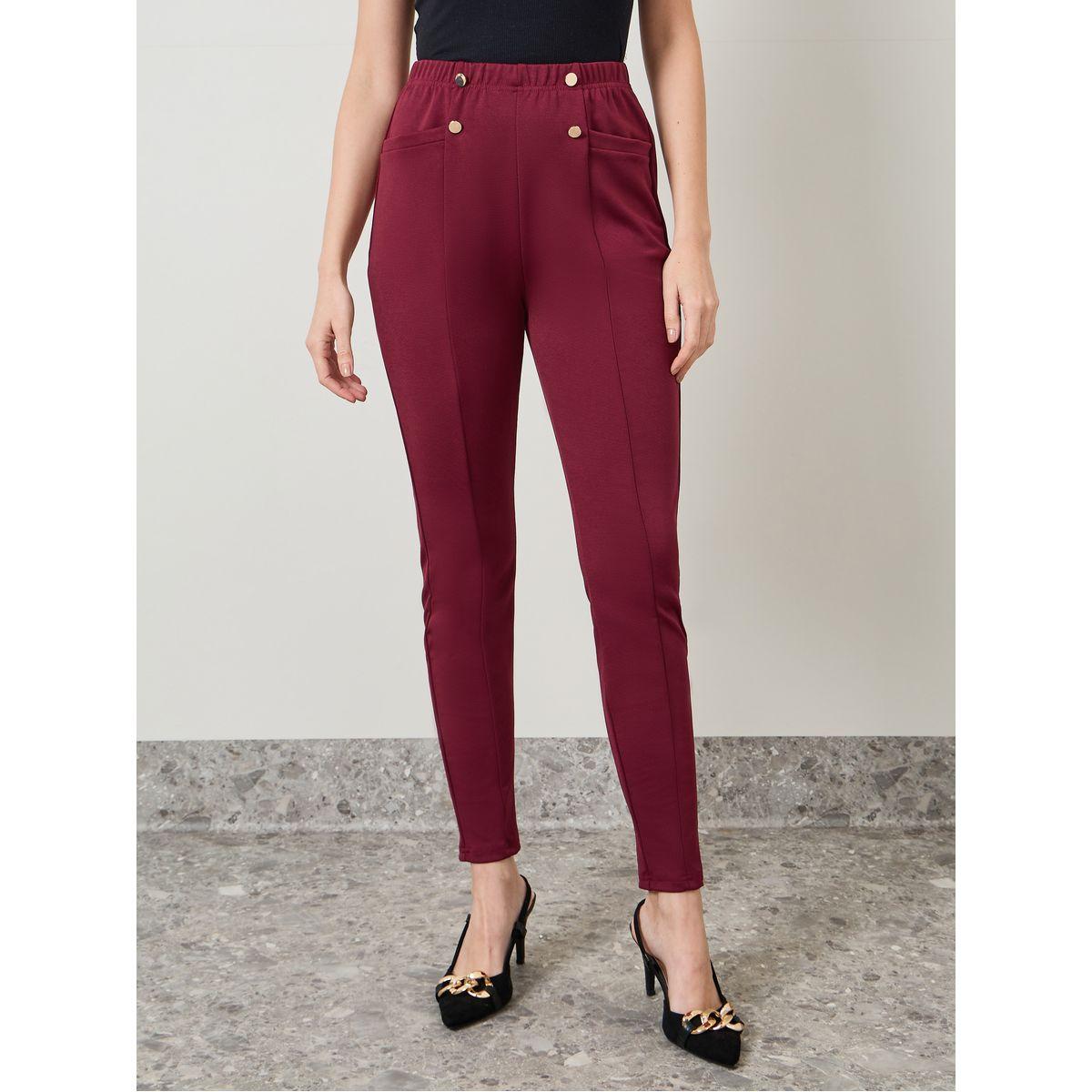 تريقنز مزين بأزرار مع جيوب-women-clothing-bottoms-leggings-image-2