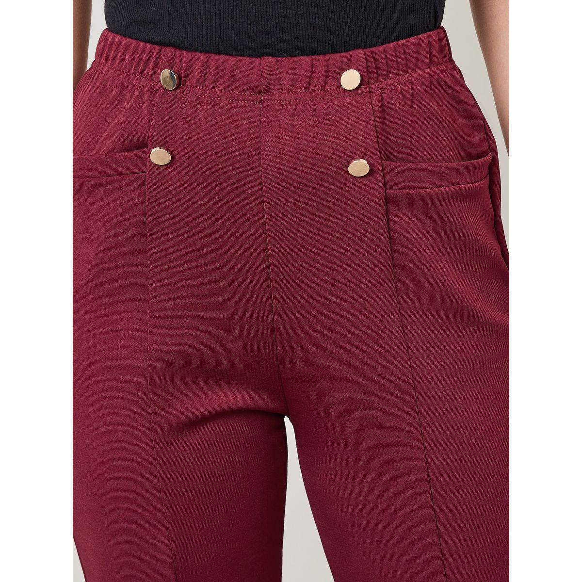 Styli Button & Pocket Detail Ankle Length Treggings-women-clothing-bottoms-leggings-image-3
