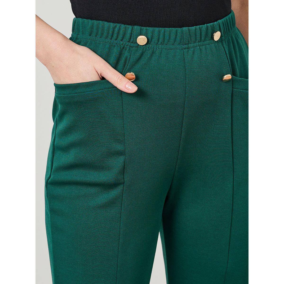 Styli Button & Pocket Detail Ankle Length Treggings-women-clothing-bottoms-leggings-image-3