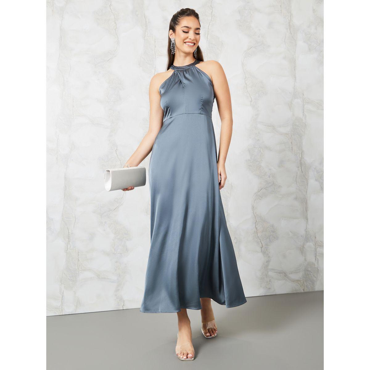 فستان طويل ساتان بياقة هولتر-women-clothing-dresses-image-1