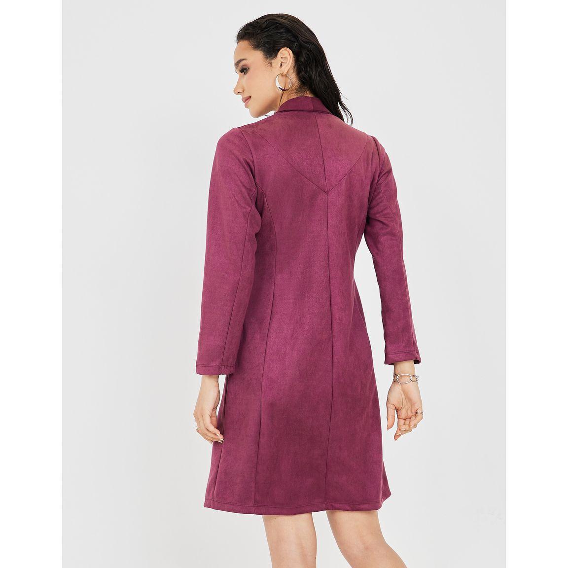 فستان مخمل بطول الركبة وصدر مزدوج-women-clothing-dresses-image-4