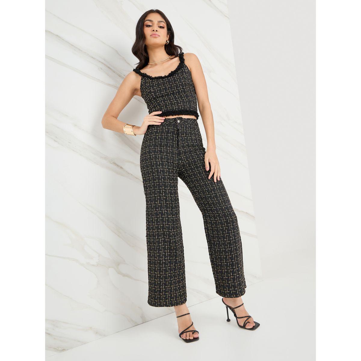 Styli Wide Neck Tweed Fitted Crop Blouse-women-clothing-shirtsandblouses-blouses-image-2