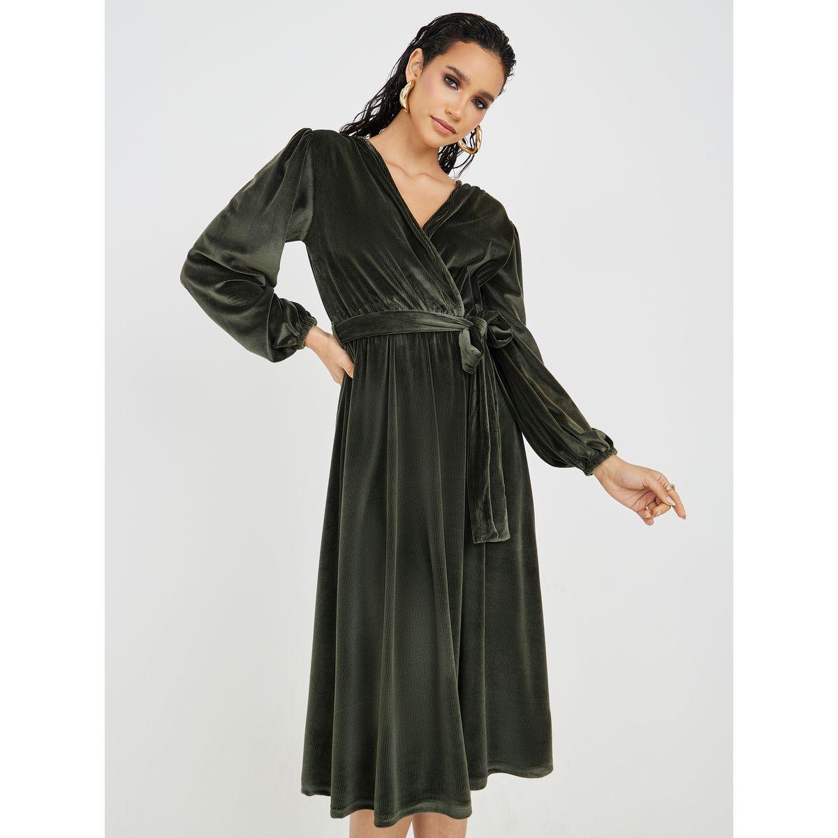 فستان ميدي بنمط لف-women-clothing-dresses-image-2