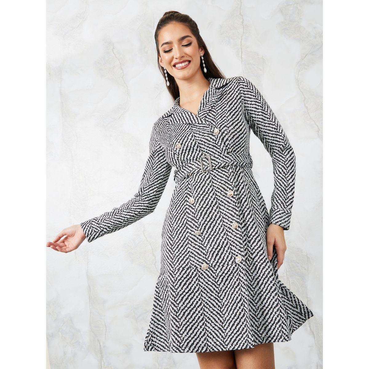 Styli Self Design Tweed Blazer Mini Dress-women-clothing-dresses-image-2