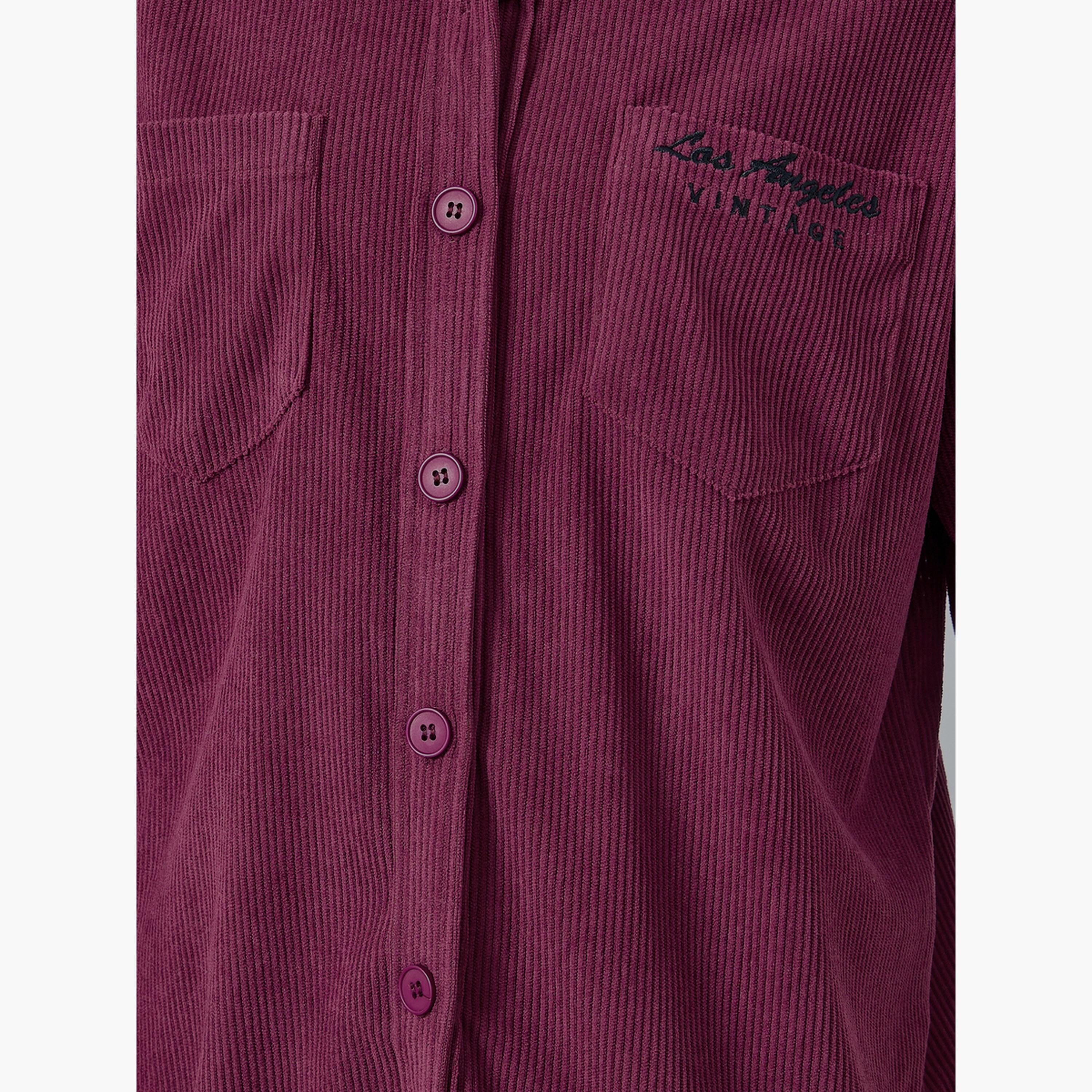 Styli Women Oversized Longline Corduroy Shirt with Pockets-women-clothing-shirtsandblouses-shirts-image-4