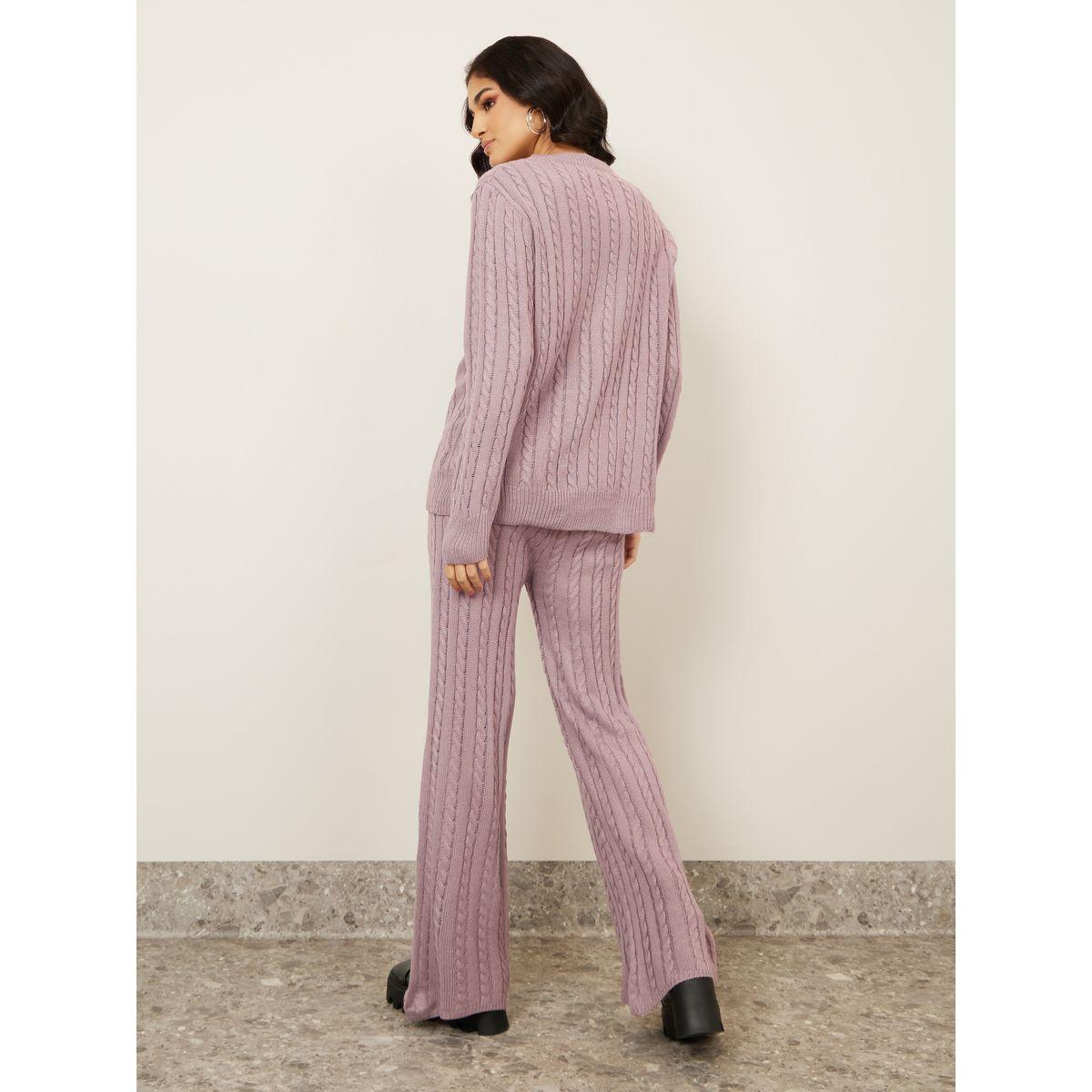 Styli Oversized Cable Knit Sweater & Jogger Co-Ords-women-clothing-coordsets-image-6
