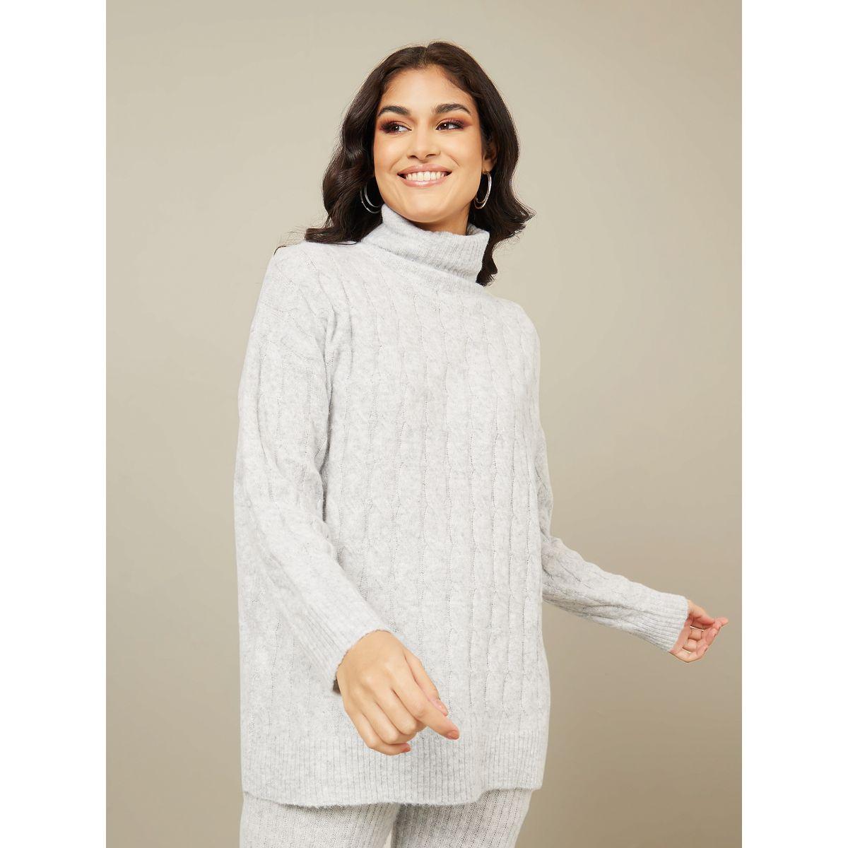 Styli Oversized Cable Knit Sweater & Rib Knit Pants Co-Ords-women-clothing-coordsets-image-2
