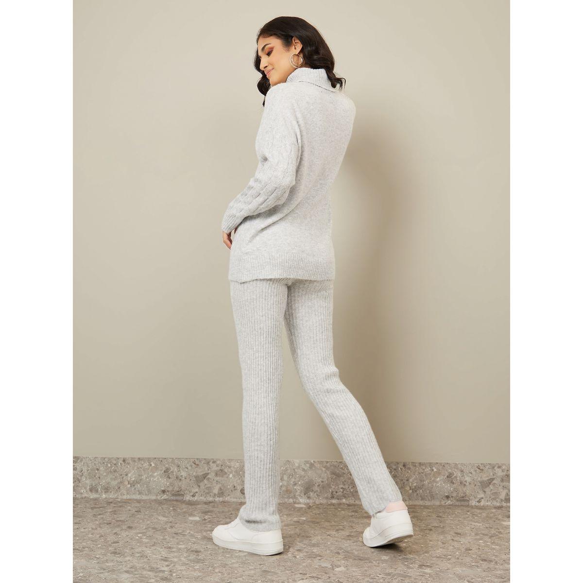 Styli Oversized Cable Knit Sweater & Rib Knit Pants Co-Ords-women-clothing-coordsets-image-4