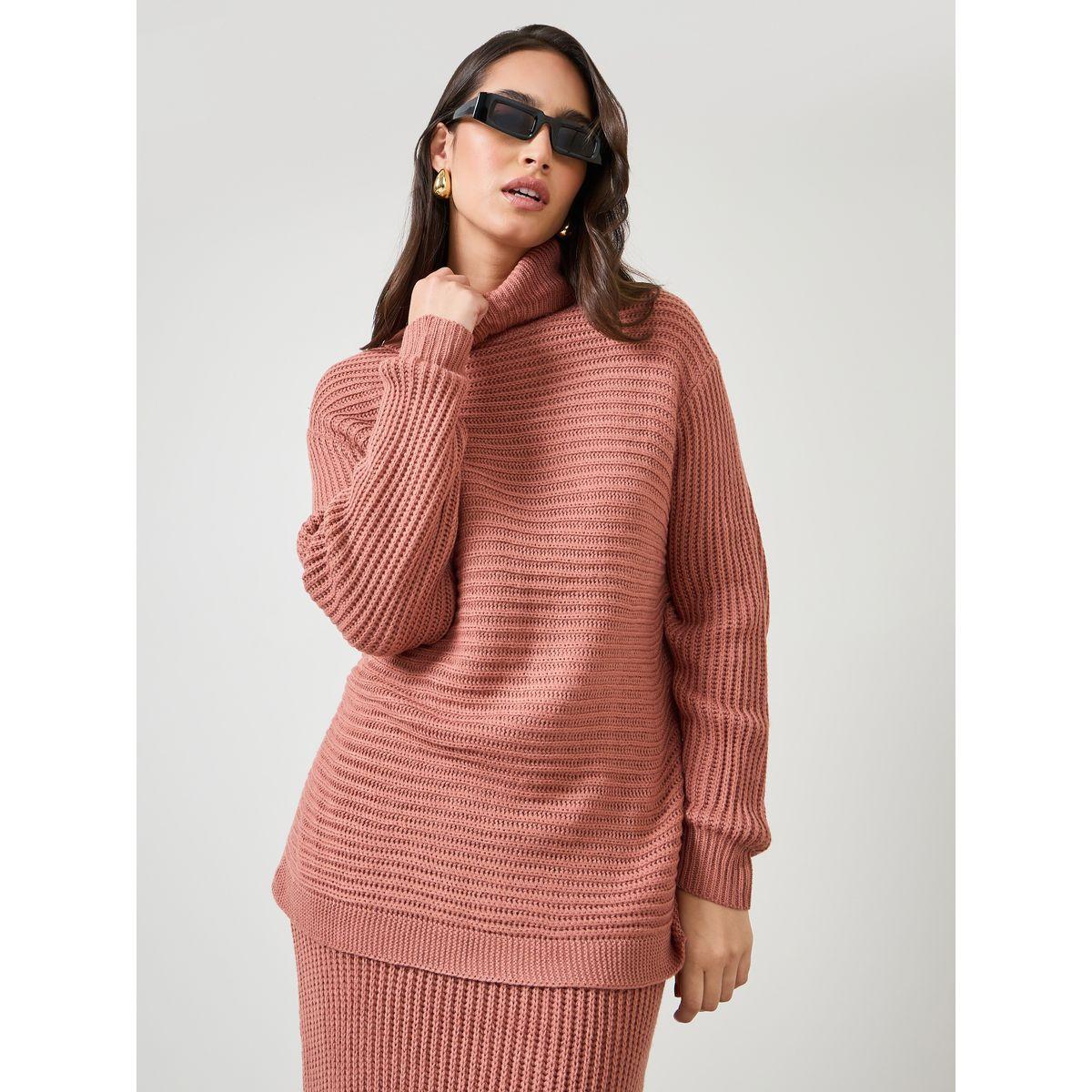 Styli Rib Knit Sweater & Midi Skirt Co-Ords-women-clothing-coordsets-image-2