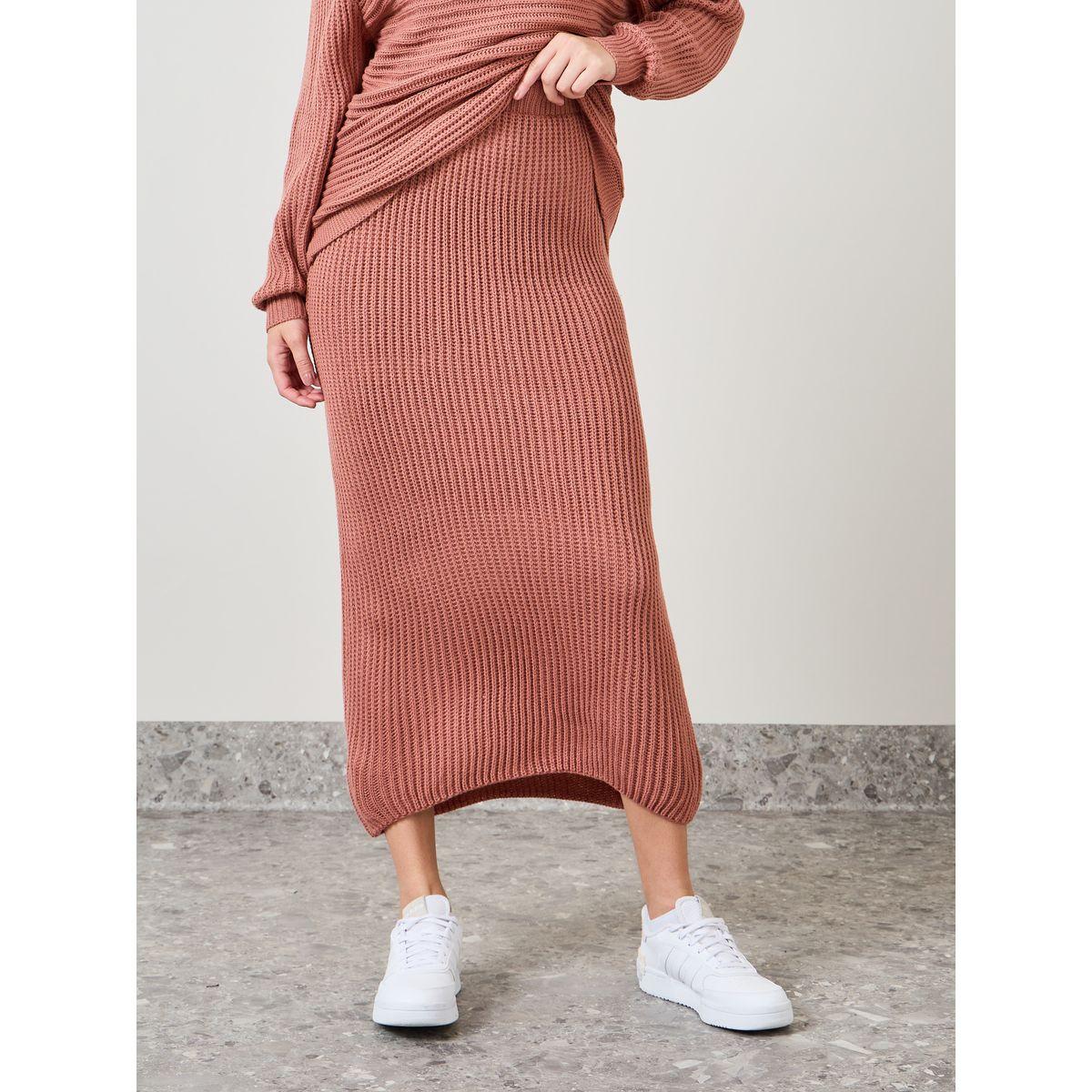 Styli Rib Knit Sweater & Midi Skirt Co-Ords-women-clothing-coordsets-image-4